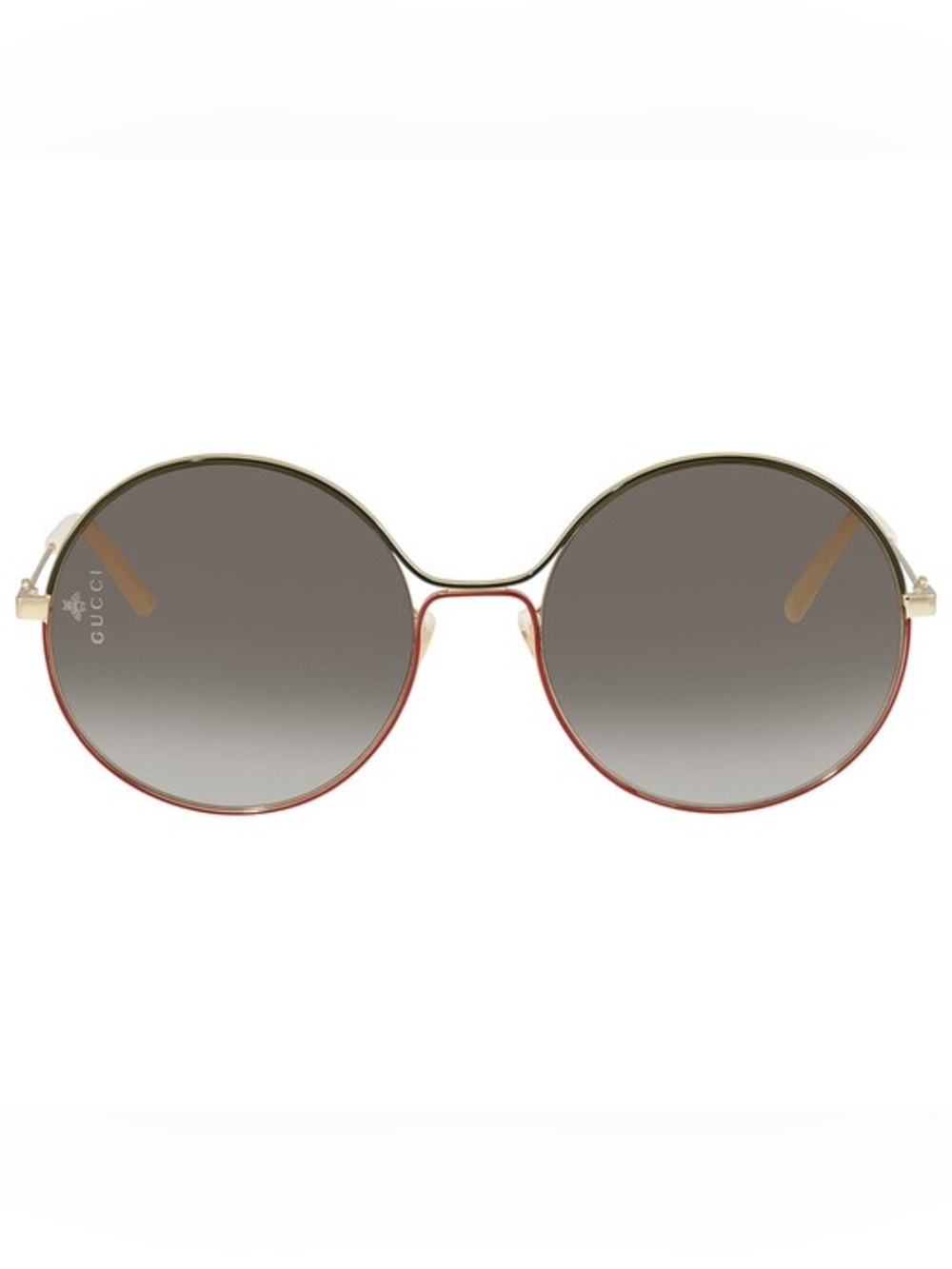 Gucci Round Metal Sunglasses with Brown Gradient Lenses and Red/Green Frame NWT - Picture 2 of 5